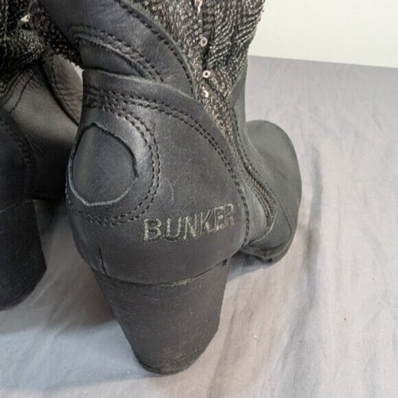 Black Bunker Ankle Boots Size 38 - Picture 7 of 12